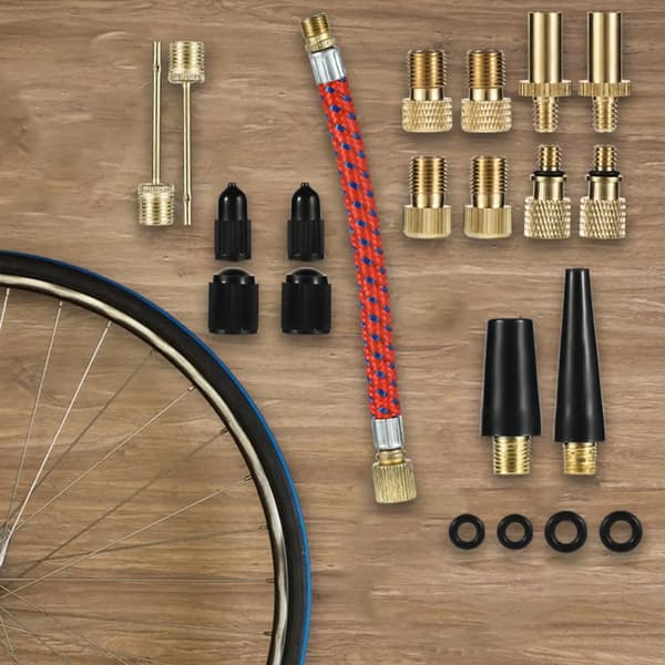 Cykelventiladapterset 21 delar ventiladapter för kompressor cykelpump luftpump cykelpumpstillbehör för DV AV SV