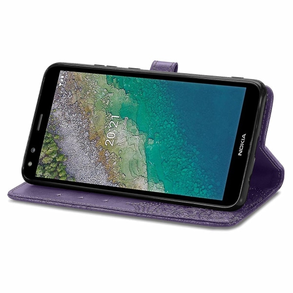 Nokia C01 Plus Case Læder Cover Magnetic Flip Stødsikker