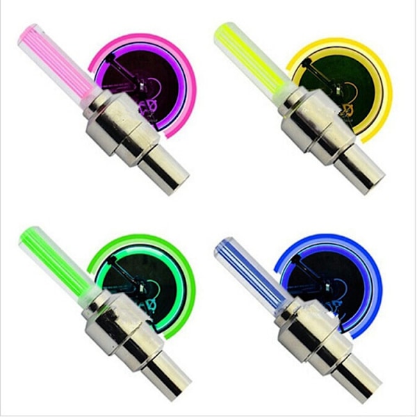 4 stk. Cykel LED-hjullygter Ventillygte Ventilkerne Lygte