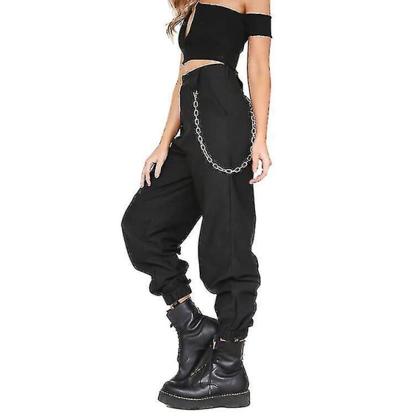 Women's Trousers Chain Sport Casual Trousers CMK black XL