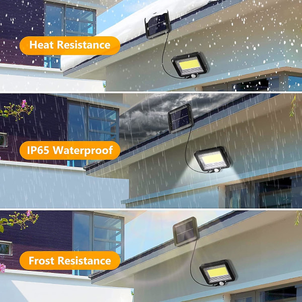 Vanntett Safety Solar Outdoor Motion Light 100 LEDs Automatisk