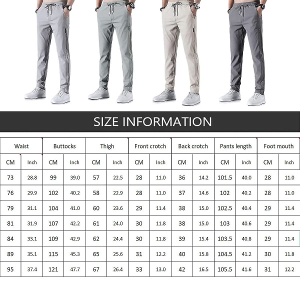 Men's Fast Dry Stretch Pants,ice Cool Breathable Pants Running Jogger Drawstring Sweatpants CMK gray M