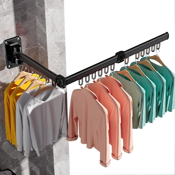 Klesstativ Veggmontert Klesstativ Vegg, Klesstativ Sammenleggbar Black
