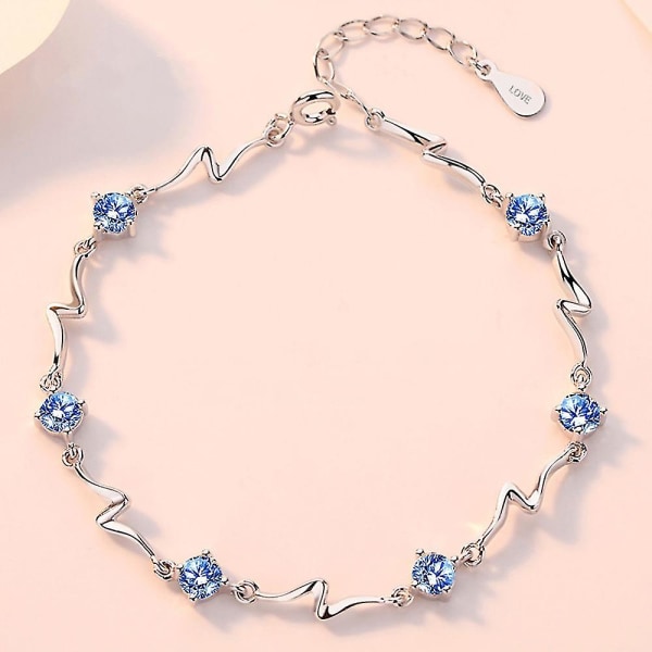 Women Crystal Stone Linked Charm Bracelet Jewellery Gifts