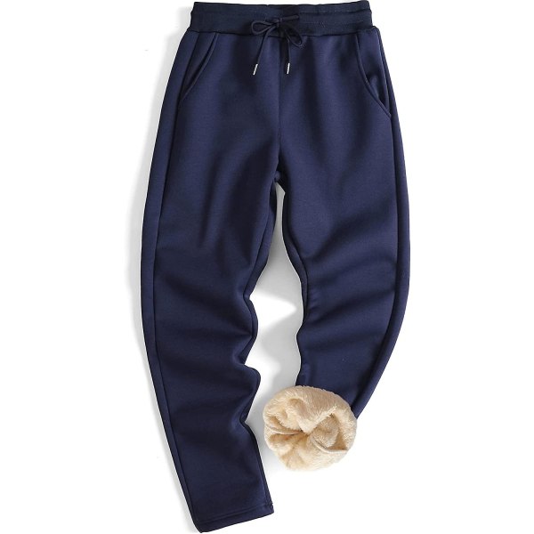 Herre fleece tykke varme joggingbukser Termiske vinterbukser Sherpa-forede joggerbukser CMK 908navy Medium