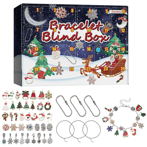 24 Days Xmas Christmas Countdown Calendars Bracelet Kit Xmas Advent