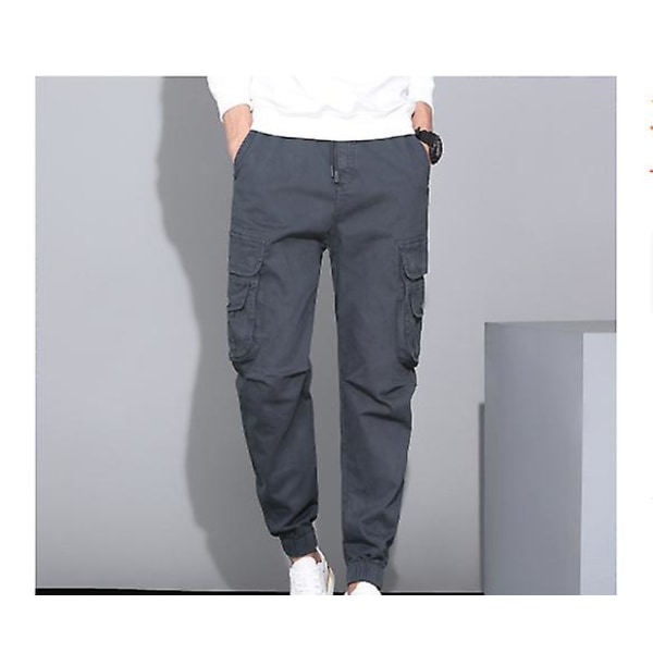 Fritidsbukser for menn 2022 Nytt design Cargobukser Ungdomsbukser Bukser Joggebukser med lommer Vandring Joggebukser CMK Grey 4XL