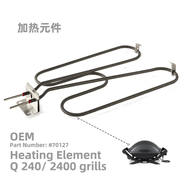 Weber Q 240/2400 Grill Brænderør Udskiftning - Til Model 66816 70127 For Q 240/2400