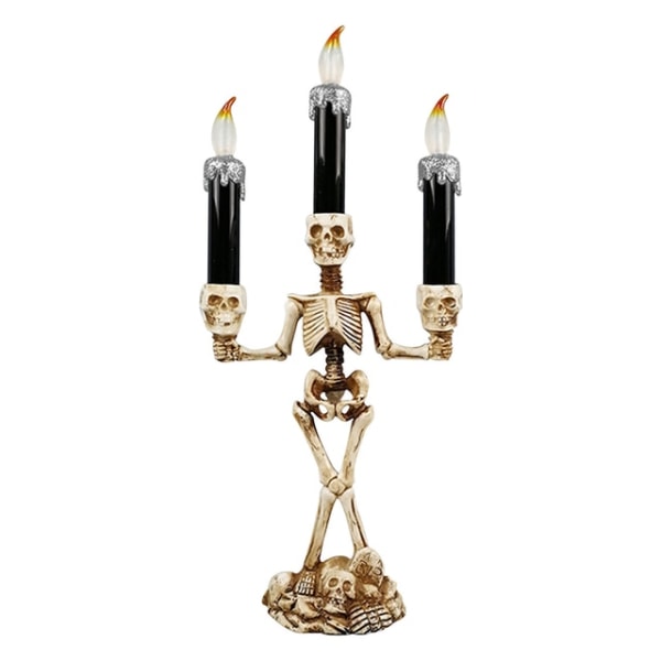 Halloween Ghost Hand Candle Lights Kraniet Holding Lampe Dekoration Silver