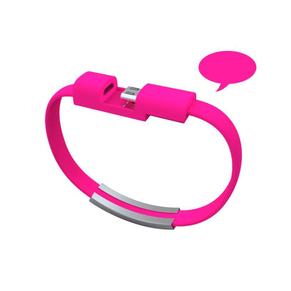 21 cm Creative Portable Armband för iPhone Datakabel iOS Apple pink