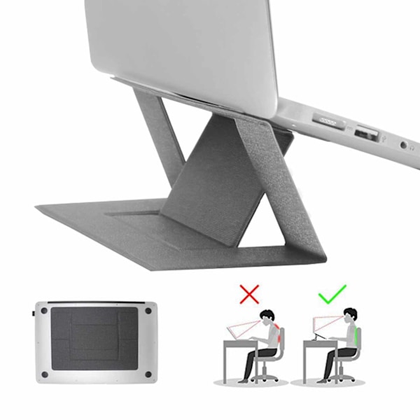 Selvklebende Laptopstativ - Portabelt Ergonomisk Laptopstativ svart black