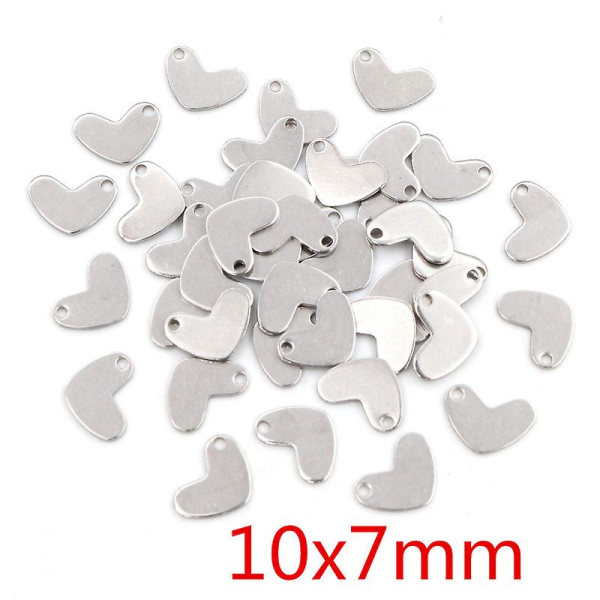 50pcs Charms 316 Stainless Steel Solid Lovely Heart Handmade