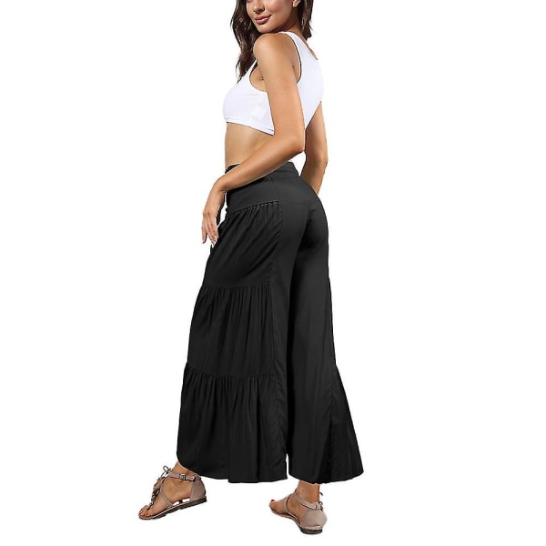 women's high waist culottes Black XL