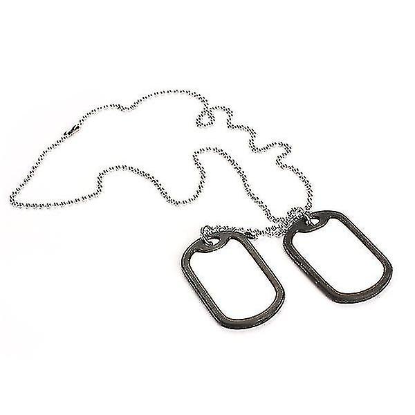 Mann Dual Plates Anheng Genser Halskjede Chain Military Army Tag