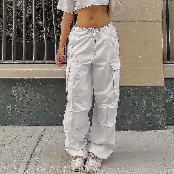 New Y2k Clothing Oversized Drawstring Low Waist Parachute Loose Sweatpants Long Pants Women"s Jogging Cargo Pants Street Clothing Clothing Xinda CMK B M