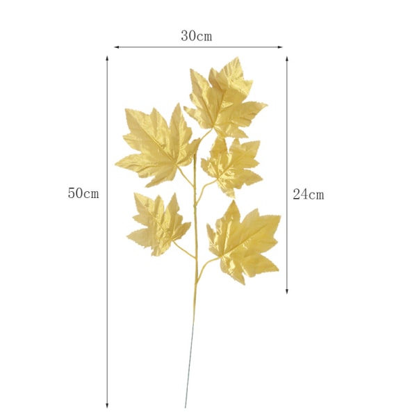 5 stk kunstige guld palmeblade stængler Tropisk plantesimulering Safari blade til Hawaiian Luau Party Jungle Beach Party Bordindretning