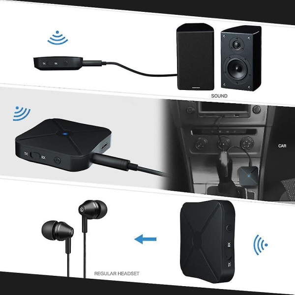 Bluetooth-sändaremottagare 2 i 1 trådlös ljudomvandlare