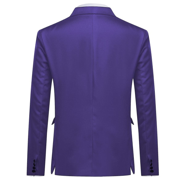 Män Enkelknäppt Casual Suit Toppjacka 6 färger CMK Purple 3XL