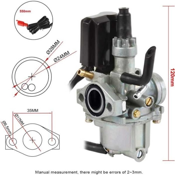 Förgasare, 17mm Scooter Förgasare Kompatibel Med Speedfight 1 & 2 50cc