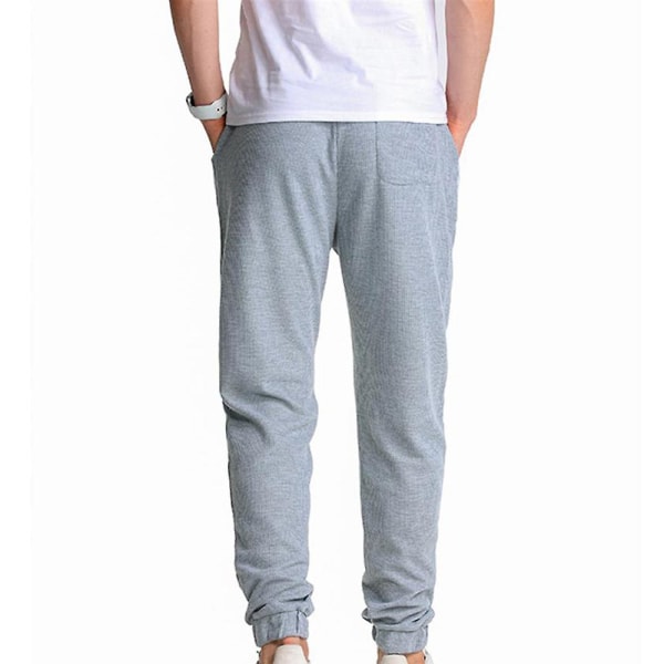 ensfarget løs joggebukse for menn Grey XL