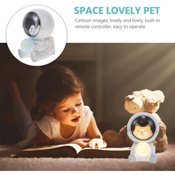 Creative Night Light - Astronaut Cat Shaped Night Light, dekorert