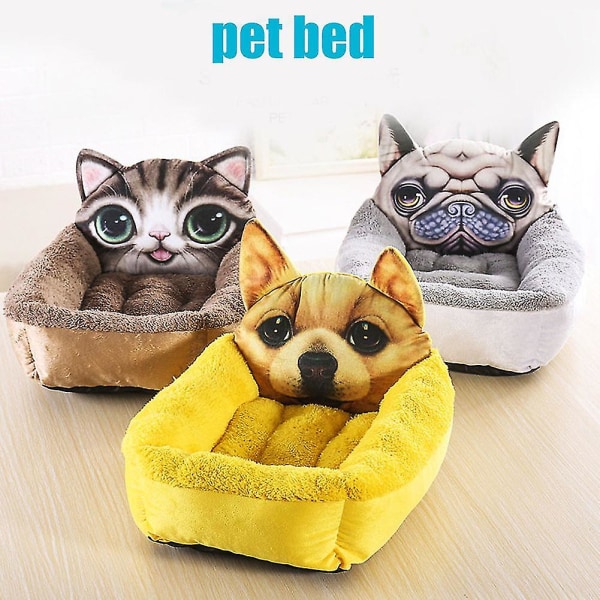 Pet Dog Nest Myk Komfortabel tegneserietrykt Varm Katter Hus Sovepose Mat Dyreutstyr CMK Shar Pei Square Large