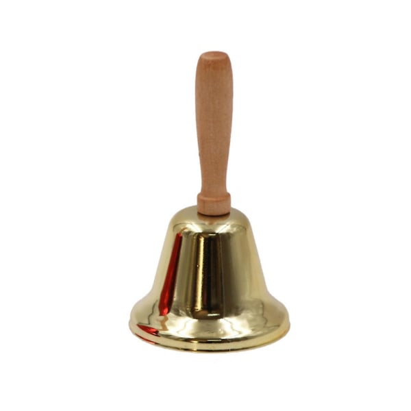 Super Loud Solid Hand Call Bell Trehåndtak Christmas Hand Call Bell gold