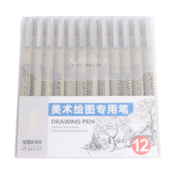 【Lixiang Store】12 vandtætte fine line blækpenne D 12PCS