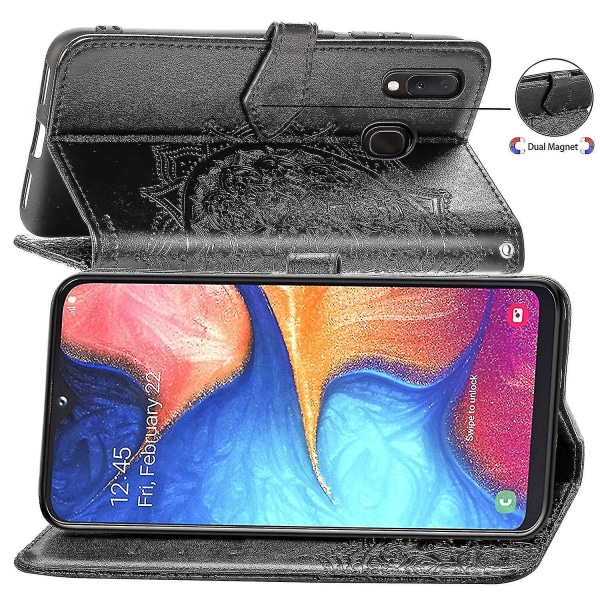 Samsung Galaxy A20e etui Lædercover Magnetisk flipbeskyttelse