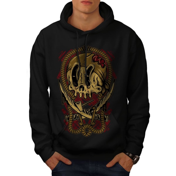 Pirate Dead Face Skull Menn BlackHoodie | Wellcoda CMK Black 3X-Large