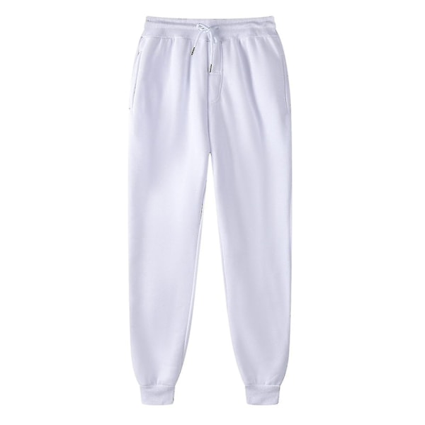 Miesten housut, collegehousut, hip-hop-housut, leggingsit, pehmustetut vapaa-ajan housut - Täydellinen valkoinen White XXL