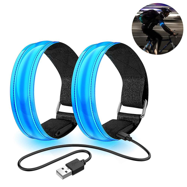 2st löpljus för löpare Led armband reflekterande utrustning Blue