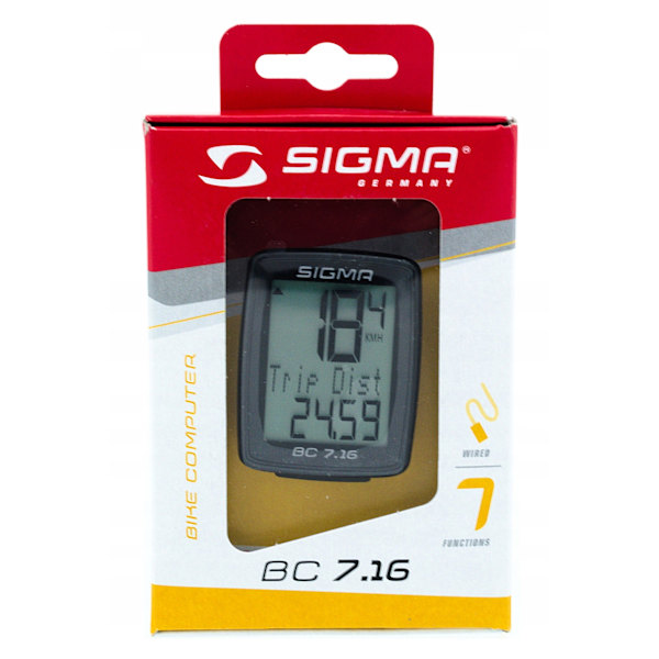 Avanceret SIGMA BC 7.16 Cykelcomputer m. Ledning - Sort