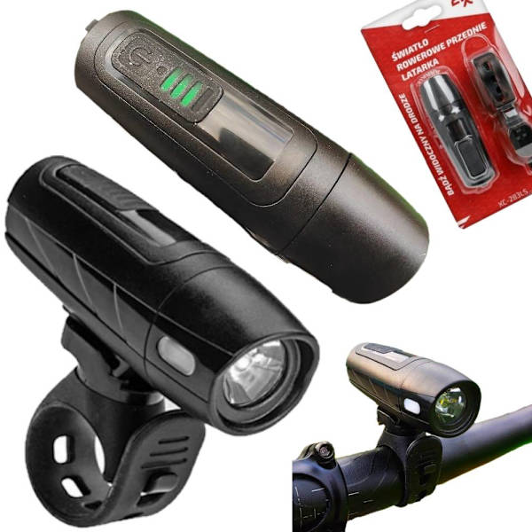 Cykellygte m. Genopladelig LED, Styresensor & USB Opladning - 1300mAh
