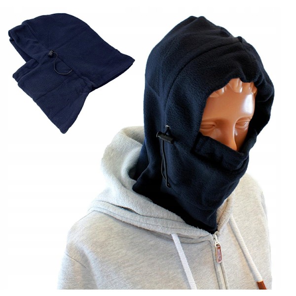 Vinter Essentials Fleecesæt: Hue, Tørklæde & Balaclava i Navyblå