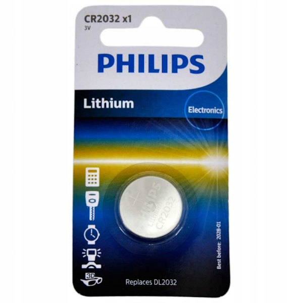 PHILIPS CR2032 3V Lithium-Paristo - Tehopakkaus Yksittäin