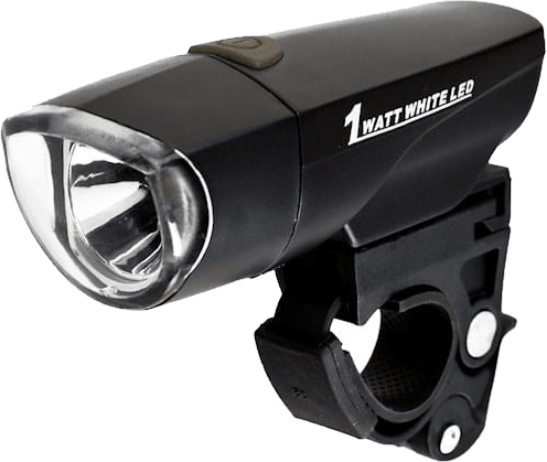 Kraftfull LED Cykellampa Fram 1W med Reflektor + Batterier