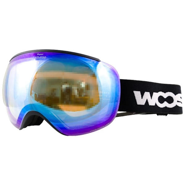 WOOSH Skibriller 2024 Unisex Sort/Blå - UV400, Anti-Fog, Kompatibel m. Korrektionsbriller, Optisk Rammesystem, Justerbar Rem