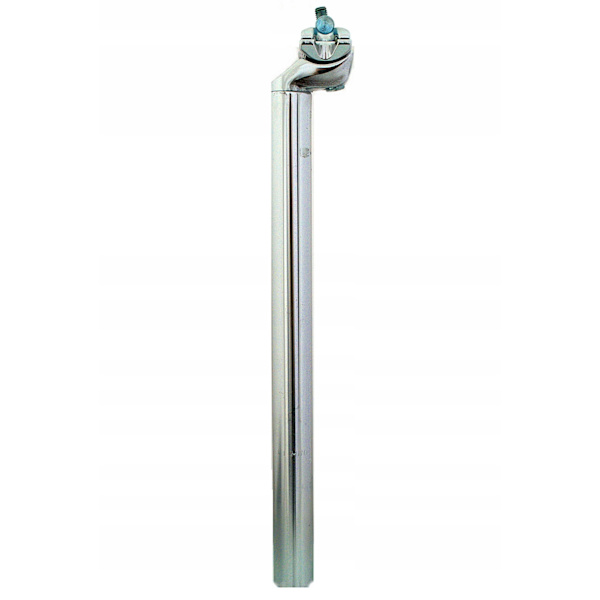 Cykelsadelstolpe i silver, 27,2 mm, med klämfäste