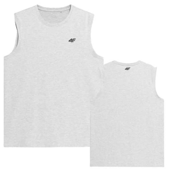 4F Herre Basis Tanktop Grå, Ærmeløs, Str. M