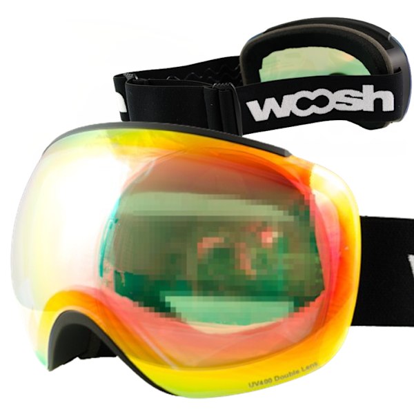 WOOSH UV400 Anti Dug Skibriller - Unisex Revo Shift Ski- og Snowboardbriller, Sort/Orange, 2024 Kollektion