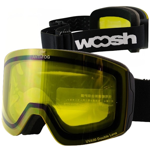 Woosh Lasten Mustat Anti-Fog Laskettelu- ja Lumilautailulasit 2024 - Revo Shift Teknologia