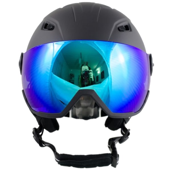 Certificeret Ski- og Snowboardhjelm Med Integreret Visir, Revo Linse og Gratis Tilbehør - Str. M
