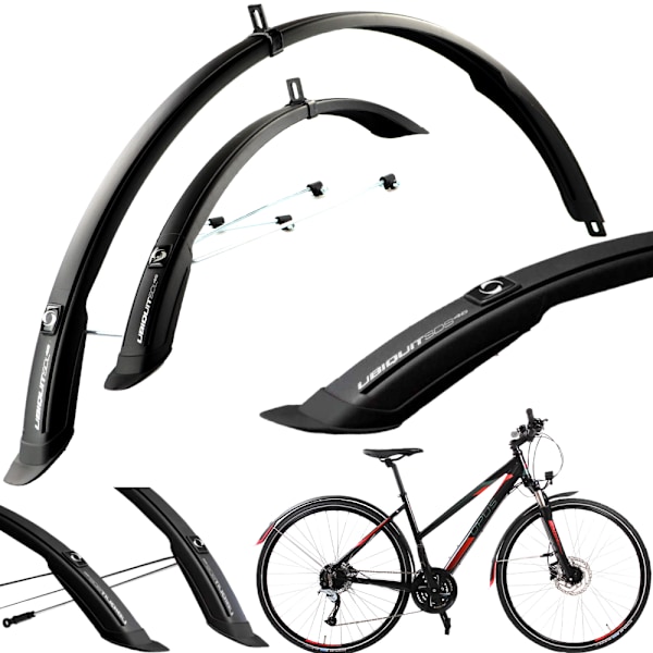 Cykelskärmar SIMPLA 28'' UBIQUIT För Stadscyklar i Helt Svart
