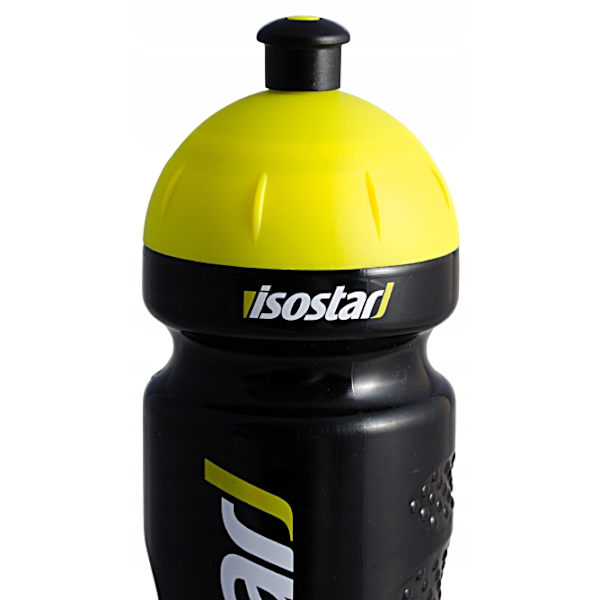 ISOSTAR Pyöräilypullo Musta 650ml - Ergonominen Juomapullo Urheilijoille