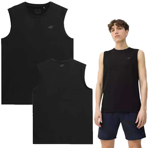 Herre XL Sort Tanktop 4F - Ærmeløs trøje i Moderne Design