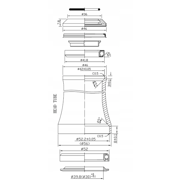 NECO H373 Integrerade Tapered Maskinlager Styrlager Svart