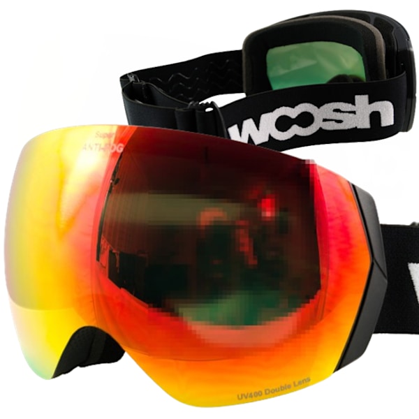 WOOSH Skibriller REVO SHIFT UV400 Anti-Dug, Unisex Vinter 2024, Sort/Orange