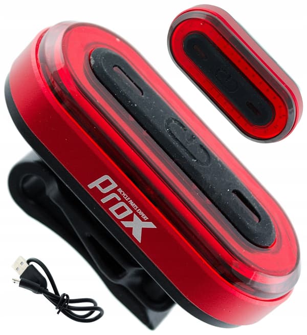 PROX IRIS Genopladelig USB Cykelbaglygte, 50 Lm