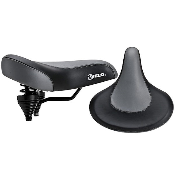Bred Cykelsadel Velkomfort Sort/Grå VELO VL8088